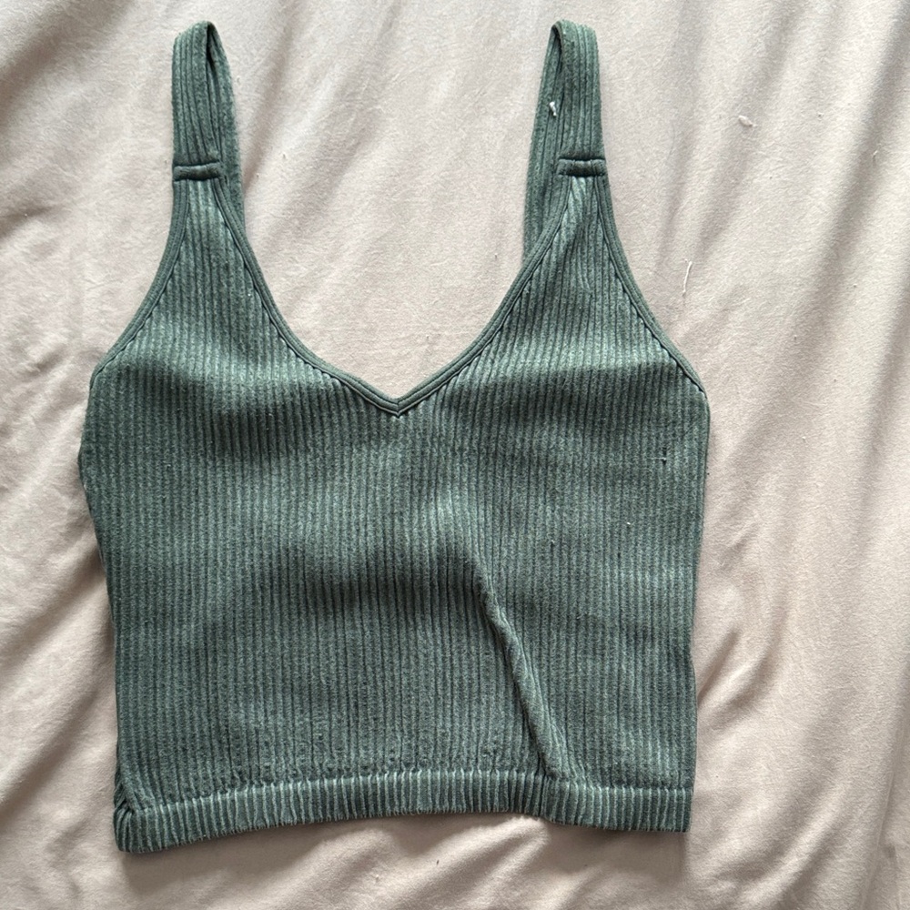 Wishlist Ribbed Olive Crop Top